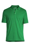 Lands' End Short Sleeve Solid Active Polo Shirt In Green