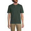 Lands' End Short Sleeve Super-t Henley In Deep Woodland Green