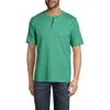 Lands' End Short Sleeve Super-t Henley In Frosted Green