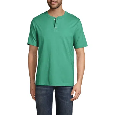 Lands' End Short Sleeve Super-t Henley In Frosted Green