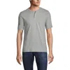 Lands' End Short Sleeve Super-t Henley In Gray Heather