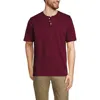 Lands' End Short Sleeve Super-t Henley In Rich Burgundy