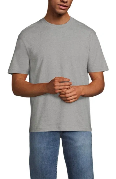 Lands' End Short Sleeve Super-t Crew Relaxed Fit Tee In Gray