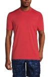 Lands' End Short Sleeve Swim Tee Rash Guard In Barn Red