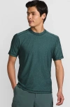 Lands' End Short Sleeve Swim Tee Rash Guard In Deep Balsam Heather