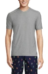 Lands' End Short Sleeve Swim Tee Rash Guard In Gray Heather