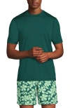 Lands' End Short Sleeve Swim Tee Rash Guard In Soft Jade Emerald