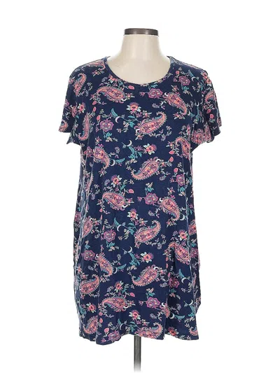 Pre-owned Lands' End Short Sleeve T-shirt In Blue