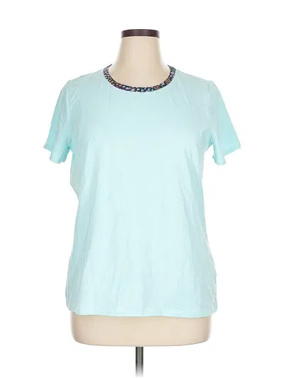 Pre-owned Lands' End Short Sleeve T-shirt In Blue