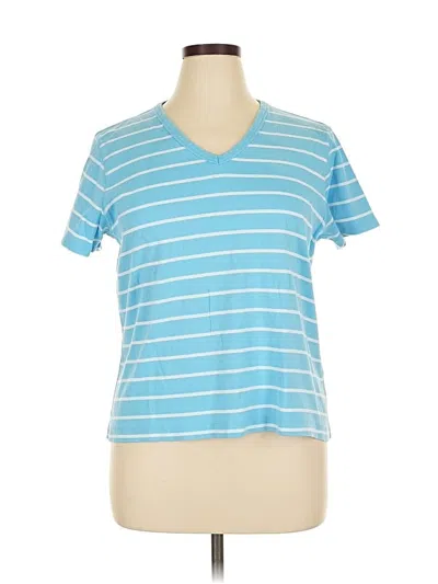 Pre-owned Lands' End Short Sleeve T-shirt In Blue
