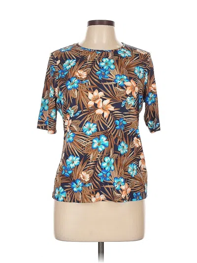 Pre-owned Lands' End Short Sleeve T-shirt In Brown