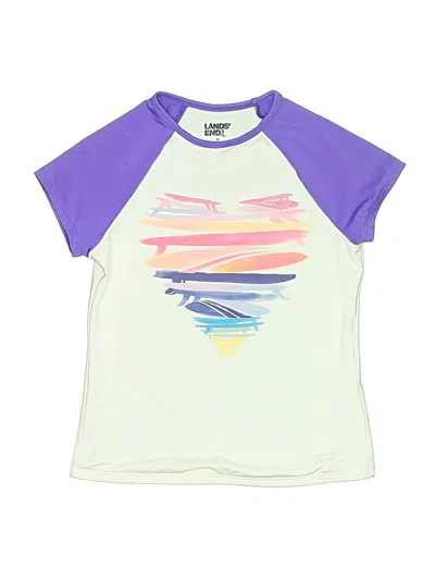 Pre-owned Lands' End Kids'  Short Sleeve T-shirt In Green