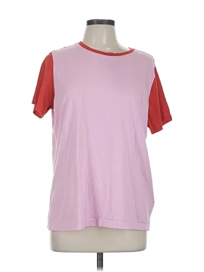 Pre-owned Lands' End Short Sleeve T-shirt In Pink