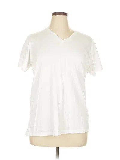 Pre-owned Lands' End Short Sleeve T-shirt In White