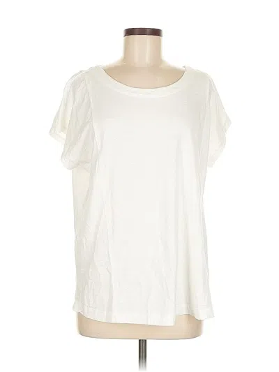 Pre-owned Lands' End Short Sleeve T-shirt In White