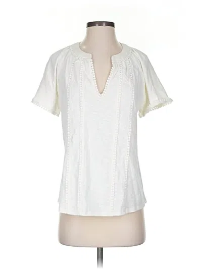 Pre-owned Lands' End Short Sleeve T-shirt In White