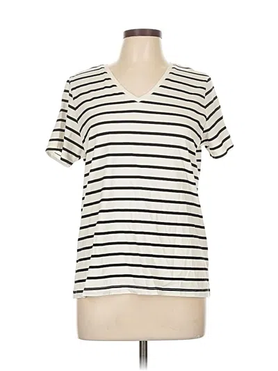 Pre-owned Lands' End Short Sleeve T-shirt In White