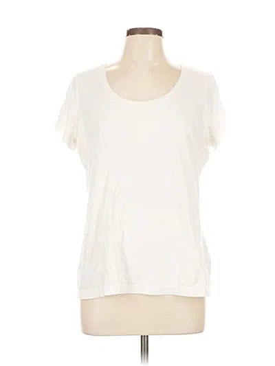 Pre-owned Lands' End Short Sleeve T-shirt In White