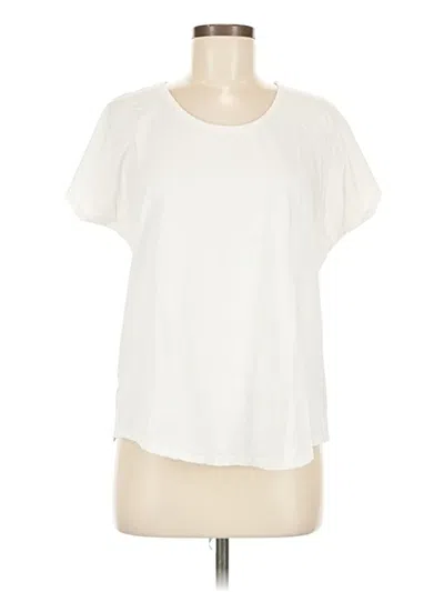 Pre-owned Lands' End Short Sleeve T-shirt In White