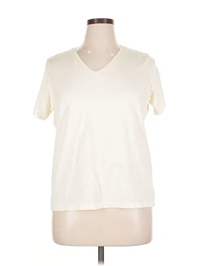 Pre-owned Lands' End Short Sleeve T-shirt In White