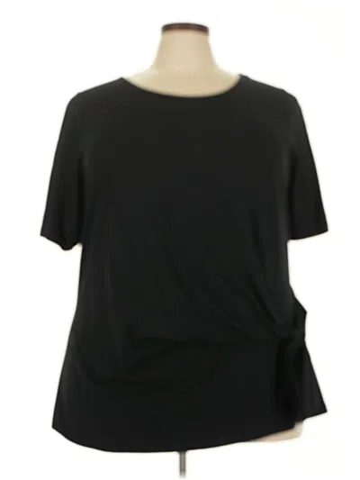 Pre-owned Lands' End Short Sleeve Top Black Boatneck Tops