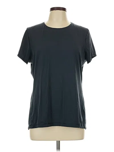 Pre-owned Lands' End Short Sleeve Top Black Crew Neck Tops