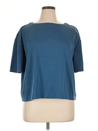 Pre-owned Lands' End Short Sleeve Top Blue Boatneck Tops