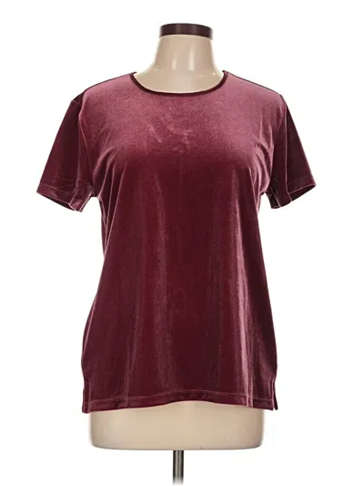Pre-owned Lands' End Short Sleeve Top Burgundy Crew Neck Tops