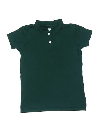 Pre-owned Lands' End Kids'  Short Sleeve Top Green Crew Neck Tops