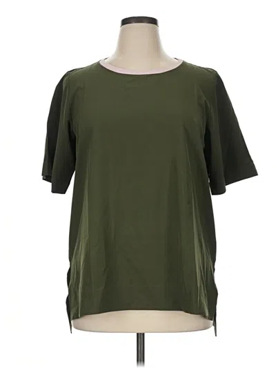 Pre-owned Lands' End Short Sleeve Top Green Crew Neck Tops