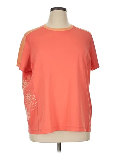 Pre-owned Lands' End Short Sleeve Top Orange Crew Neck Tops