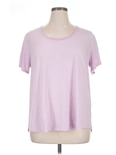Pre-owned Lands' End Short Sleeve Top Pink Crew Neck Tops