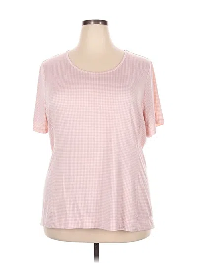 Pre-owned Lands' End Short Sleeve Top Pink Scoop Neck Tops