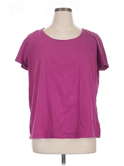 Pre-owned Lands' End Short Sleeve Top Purple Scoop Neck Tops