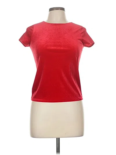 Pre-owned Lands' End Short Sleeve Top Red Boatneck Tops