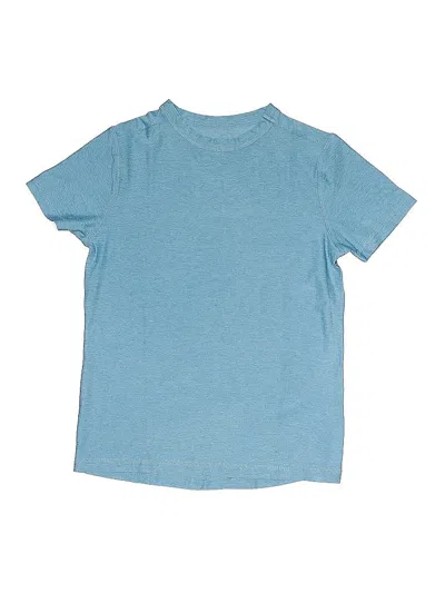 Pre-owned Lands' End Kids'  Short Sleeve Top Teal Tops In Blue
