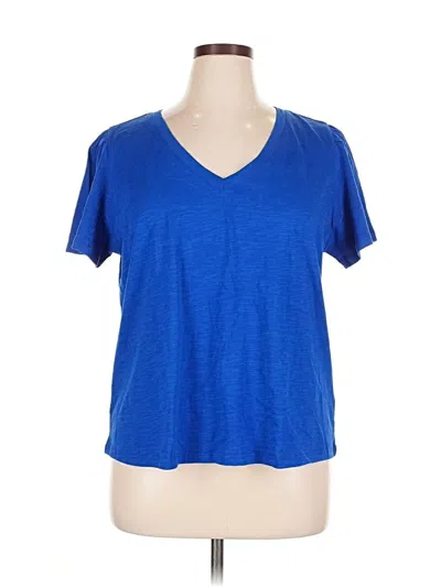 Pre-owned Lands' End Short Sleeve T-shirt In Blue