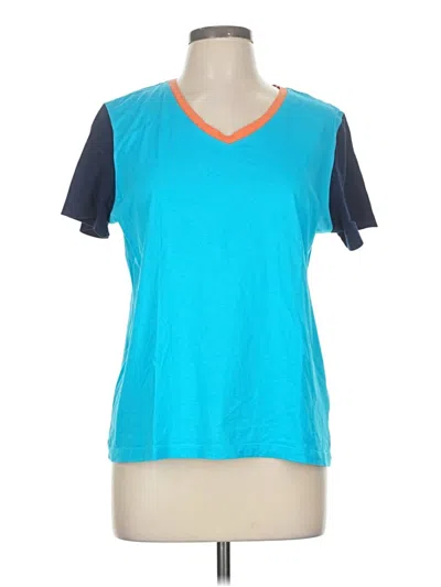 Pre-owned Lands' End Short Sleeve T-shirt In Blue