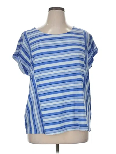 Pre-owned Lands' End Short Sleeve T-shirt In Blue