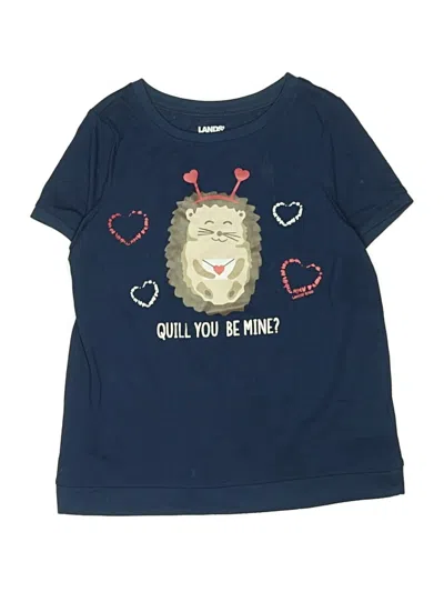 Pre-owned Lands' End Kids'  Short Sleeve T-shirt In Blue