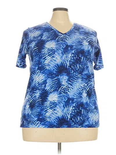 Pre-owned Lands' End Short Sleeve T-shirt In Blue