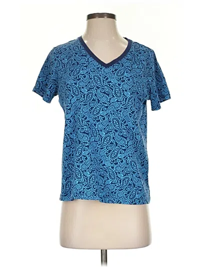 Pre-owned Lands' End Short Sleeve T-shirt In Blue