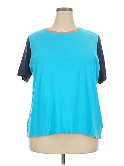 Pre-owned Lands' End Short Sleeve T-shirt In Blue