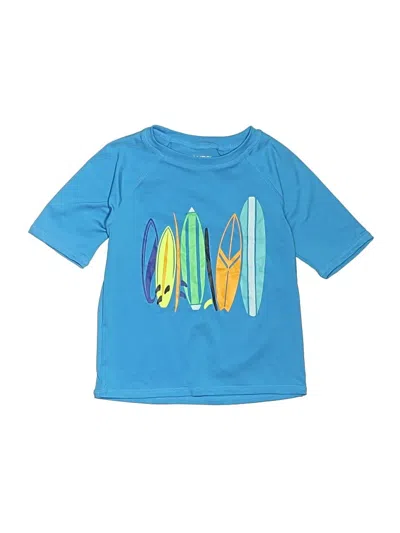 Pre-owned Lands' End Kids'  Short Sleeve T-shirt In Blue