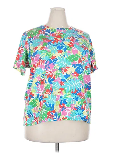 Pre-owned Lands' End Short Sleeve T-shirt In Blue