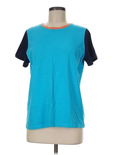 Pre-owned Lands' End Short Sleeve T-shirt In Blue