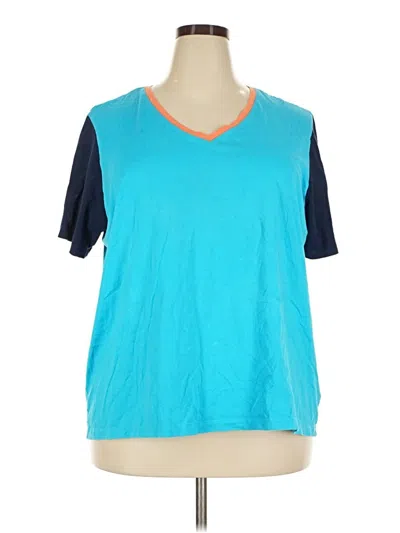 Pre-owned Lands' End Short Sleeve T-shirt In Blue