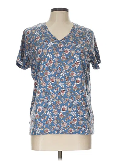 Pre-owned Lands' End Short Sleeve T-shirt In Blue