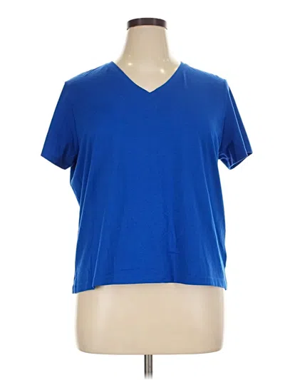 Pre-owned Lands' End Short Sleeve T-shirt In Blue