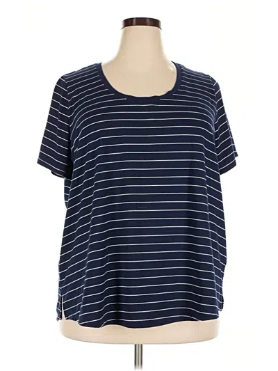 Pre-owned Lands' End Short Sleeve T-shirt In Blue